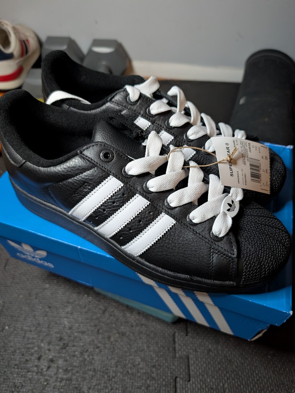 Adidas Superstar II mens 11.5 Black And White Shell Toe